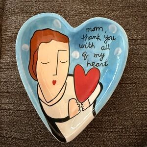 Vintage Silvestri Heart-Shaped Plate for Mom